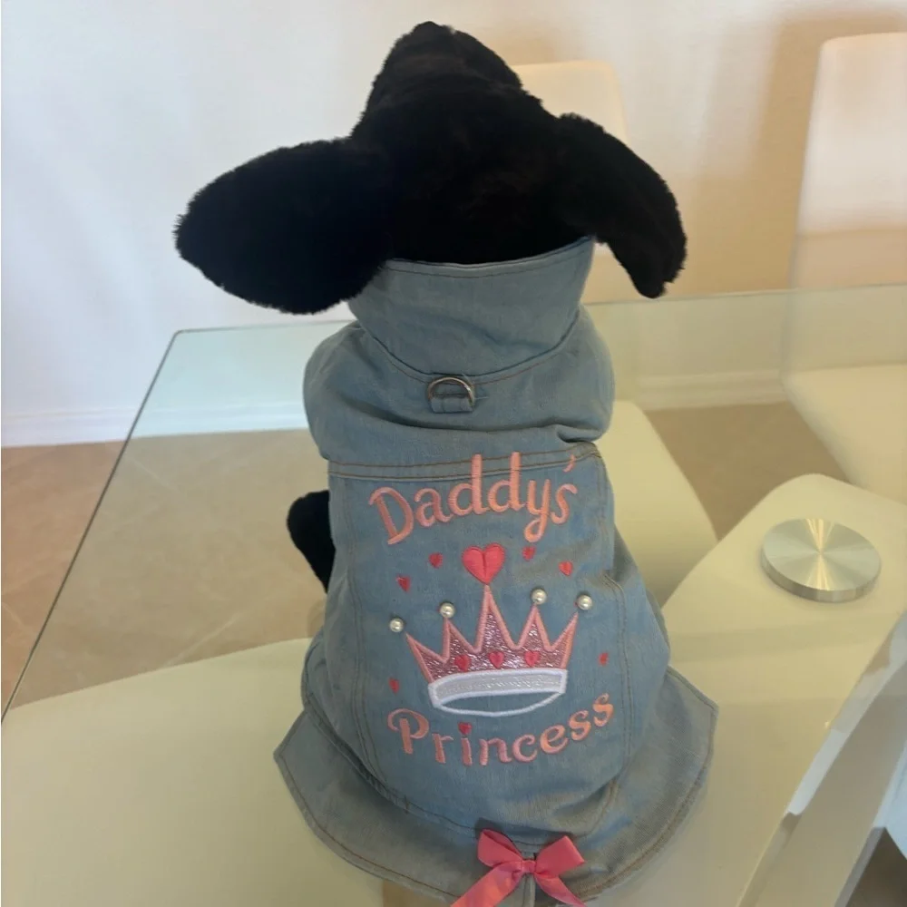 Denim Dog Jacket - Daddy's Princess 👑